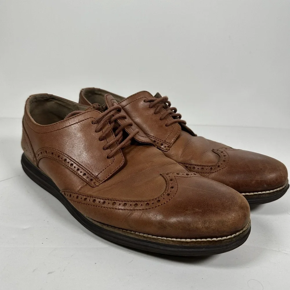 Cole Haan C26472 Original‎ Grand OS Wingtip Oxford Shoes Brown Mens Size 13 M
